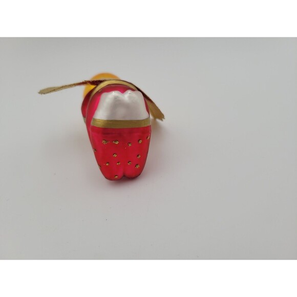 Vintage Glass Praying Angel Ornament With Gold Cloth Wings - Picture 3 of 5